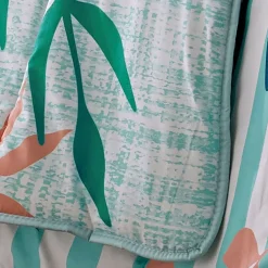 Oreiller en polyester HOJAS DÉCO DOUBLE FACE bleu turquoise