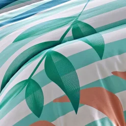 Oreiller en polyester HOJAS DÉCO DOUBLE FACE bleu turquoise