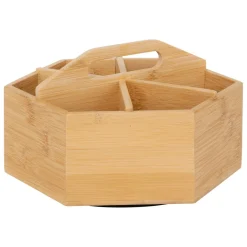 Organisateur à thé rotatif en bambou