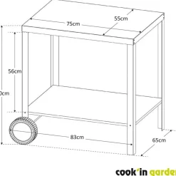 Pack Desserte de jardin MEDIA Housse Barbecue et plancha Rectangulaire
