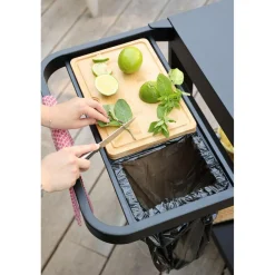 Pack Desserte de jardin REVA PREMIUM avec Housse Barbecue et Plancha Rectangulaire