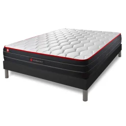 Pack matelas BOOST sommier noir Couette 2 oreillers