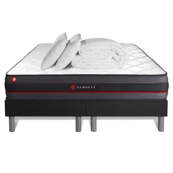 Pack matelas REGEN double sommiers noir Couette 2 oreillers