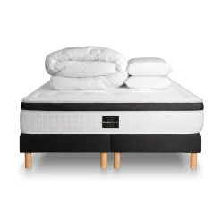 Pack Privilège Memoire de forme 5 zones double sommier noir