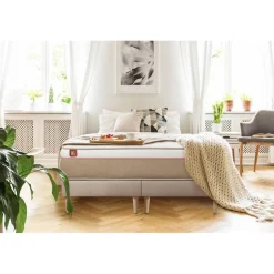 Pack prêt a dormir matelas LE SOYEUX Ressorts ensaches Memoire de forme BioVisco double sommiers Beige