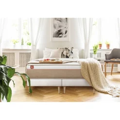 Pack prêt a dormir matelas LE SOYEUX Ressorts ensaches Memoire de forme BioVisco double sommiers Blanc