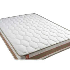 Pack prêt a dormir matelas LE DÉLICAT Ressorts ensaches et Memoire de forme sommier Blanc avec 2 oreillers couette