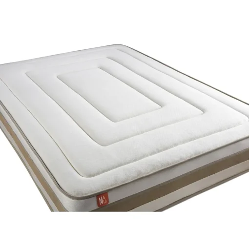 Pack prêt a dormir matelas LE RAFFINÉ Ressorts ensaches Memoire de forme BioVisco double sommiers Beige