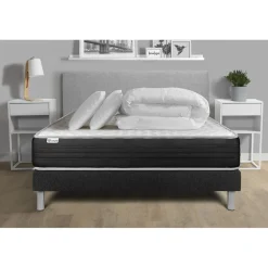 Pack prêt a dormir VITALMEMO ONE sommier Kit noir