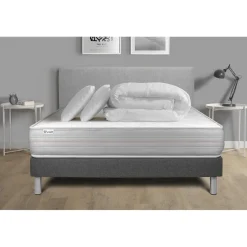 Pack prêt a dormir VITALMEMO sommier Kit gris