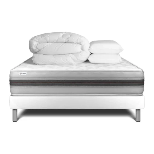 Pack prêt a dormir VITALMEMO BACK sommier Kit blanc