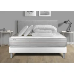 Pack prêt a dormir VITALMEMO sommier Kit blanc