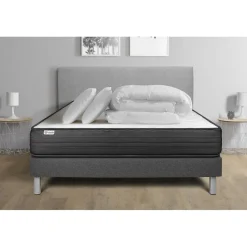 Pack prêt a dormir VITALPOWER sommier Kit gris