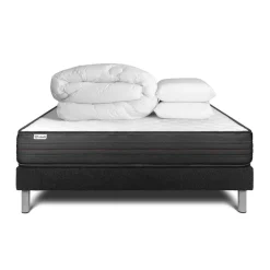 Pack prêt a dormir VITALPOWER sommier Kit noir