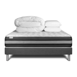 Pack prêt a dormir VITALSPRING ZEN sommier Kit gris