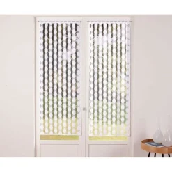 Paire de voilages droits motif flocons - Blanc