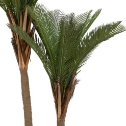 Palmier artificiel en plastique 2 troncs H180cm vert