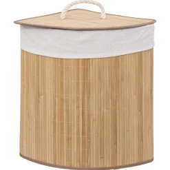 Panier à linge angle 48l en bambou