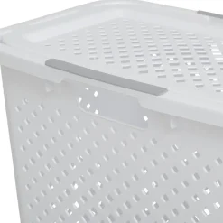 Panier à linge en plastique blanc 42L