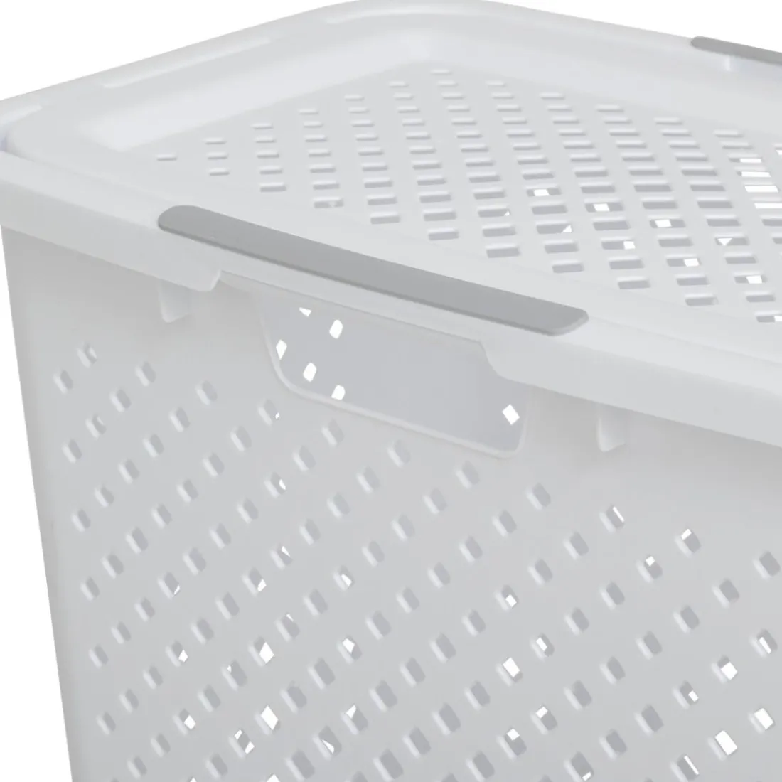 Panier à linge en plastique blanc 42L