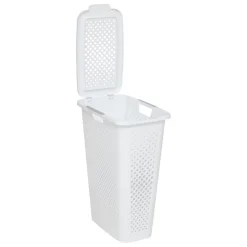 Panier à linge en plastique blanc 42L