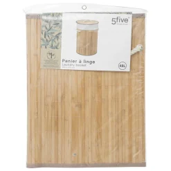 Panier à linge rond 48l en bambou