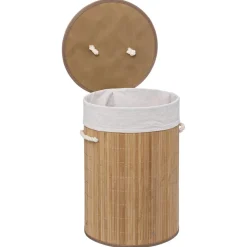 Panier à linge rond 48l en bambou