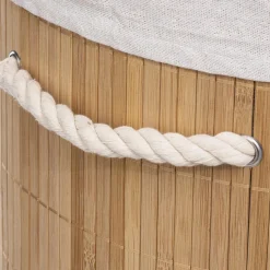 Panier à linge rond 48l en bambou