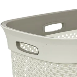Panier a linge beige lin 45L