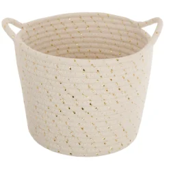 Panier en coton ecru & lurex x3