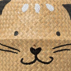 Panier Pliant Roseau Chat Beige