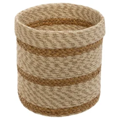 Paniers Jute Rayure Blanc x4