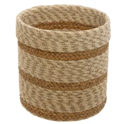Paniers Jute Rayure Blanc x4