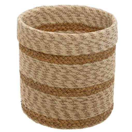 Paniers Jute Rayure Blanc x4