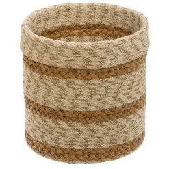 Paniers Jute Rayure Blanc x4