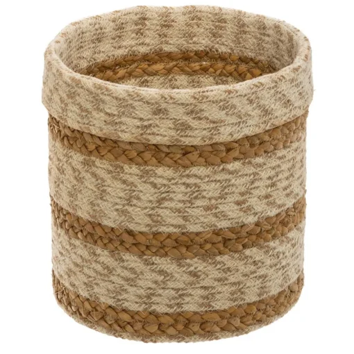 Paniers Jute Rayure Blanc x4