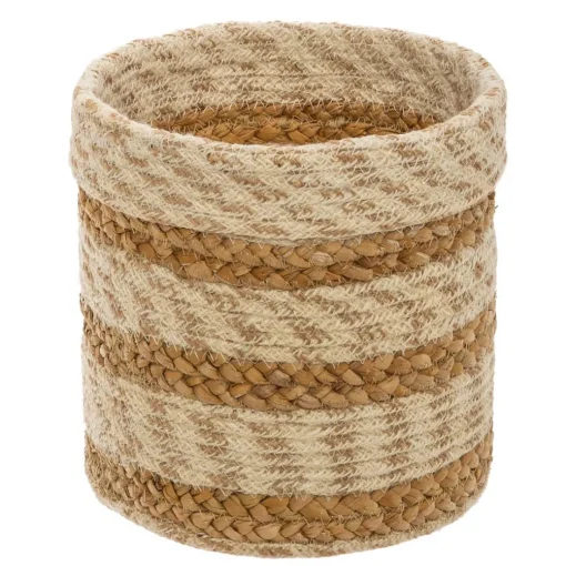 Paniers Jute Rayure Blanc x4
