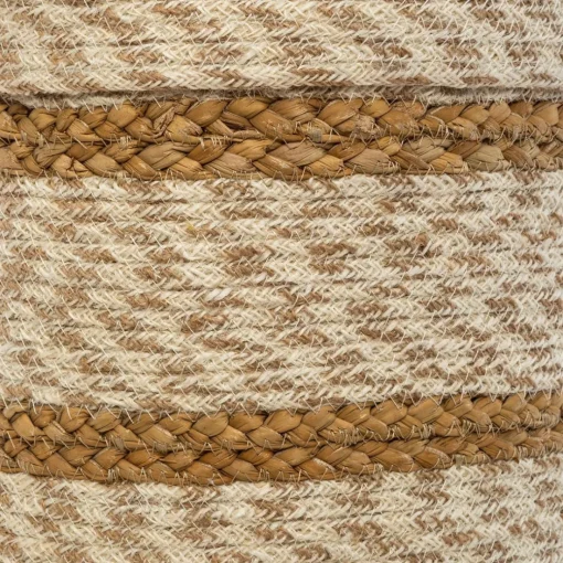 Paniers Jute Rayure Blanc x4