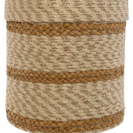 Paniers Jute Rayure Blanc x4