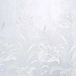 Panneau voilage brodé finition écailles aspect sablé Becquet - Blanc