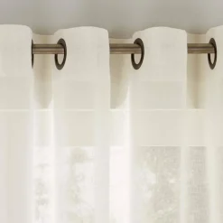 Panneau voilage en étamine 50% lin - Blanc écru