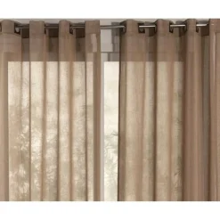 Panneau voilage uni en étamine oeillets carrés Becquet - Beige
