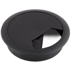Passe-câbles 'ORGA' en matière plastique noire pour bureau