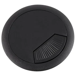 Passe-câbles 'ORGA' en matière plastique noire pour bureau