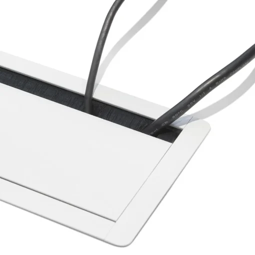 Passe-câbles 'SLOTI' en métal blanc pour bureau