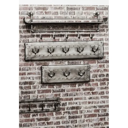 Patère murale en métal avec 5 crochets anthracite