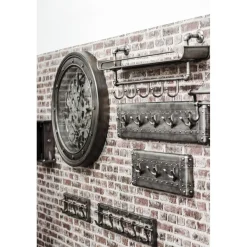Patère murale en métal avec 5 crochets anthracite