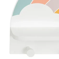 Patère étagère enfant Soel motif arc-en-ciel 4 crochets