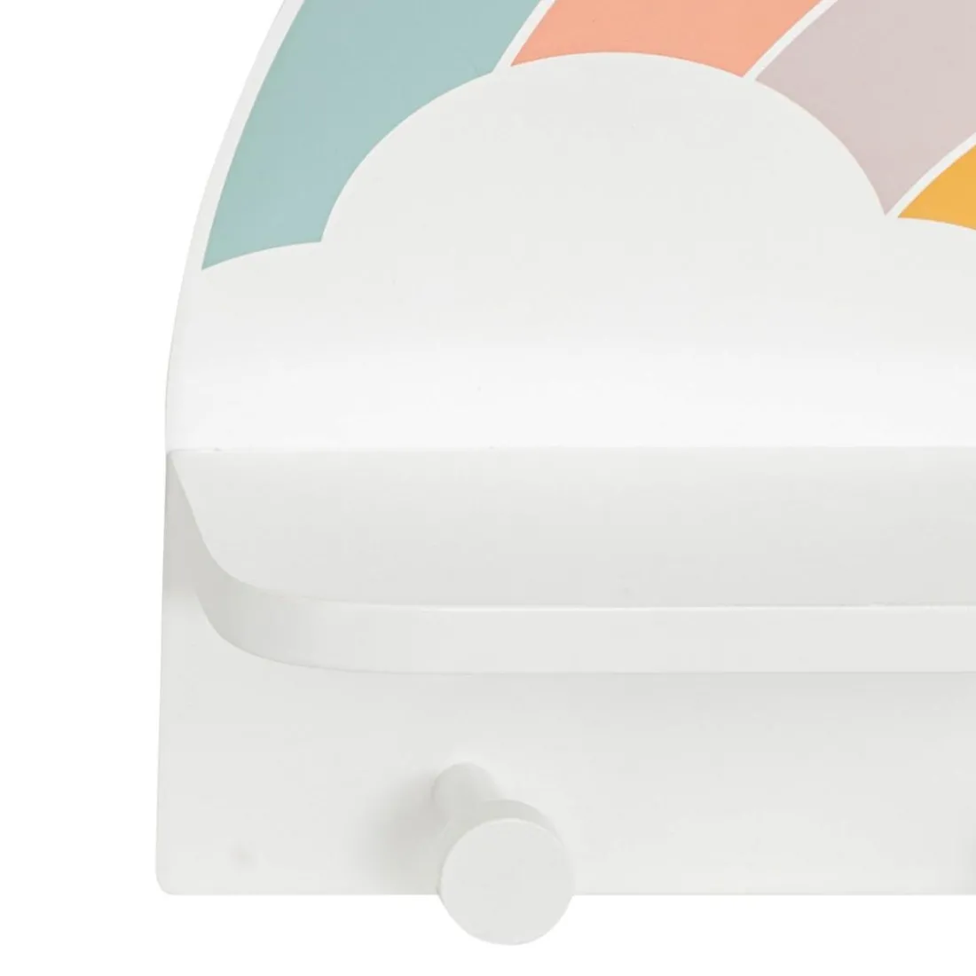 Patère étagère enfant Soel motif arc-en-ciel 4 crochets