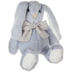 Peluche Lapin noeud H35 bleu